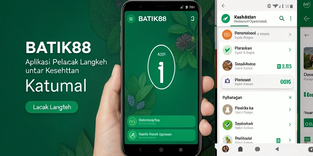 Tampilan antarmuka aplikasi Lacak Langkah BATIK88 yang menarik.