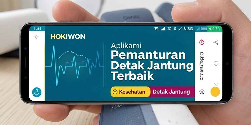Antarmuka HOKIWON yang jelas dan informatif untuk pemantauan detak jantung.