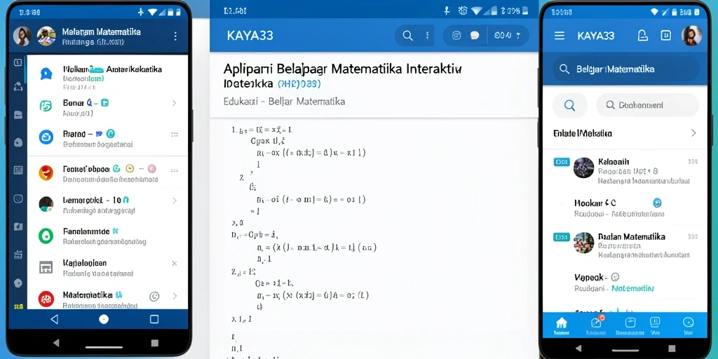 Antarmuka KAYA33 yang intuitif untuk belajar matematika.