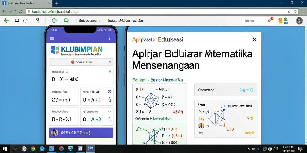 Antarmuka menarik dari aplikasi KLUBIMPIAN untuk Belajar Matematika.