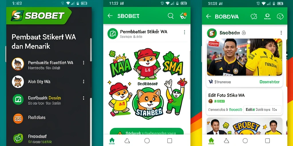 Tampilan antarmuka SBOBET untuk Pembuat Stiker WA yang mudah digunakan.