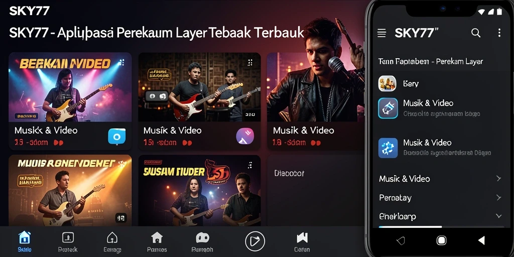 Antarmuka aplikasi SKY77 untuk perekaman layar yang sederhana dan efektif.