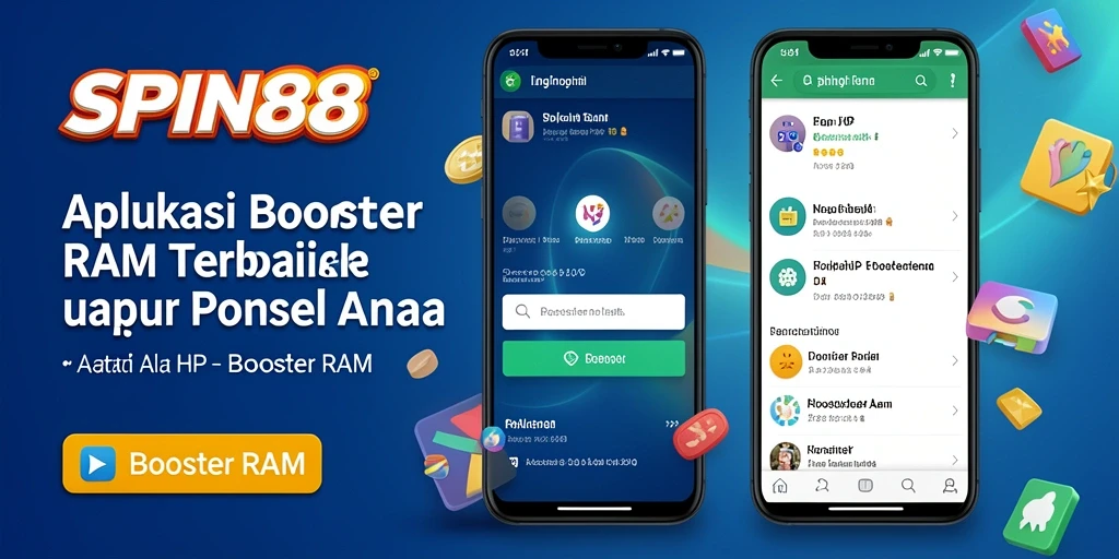 Tampilan antarmuka SPIN88 menunjukkan fitur Booster RAM yang intuitif.