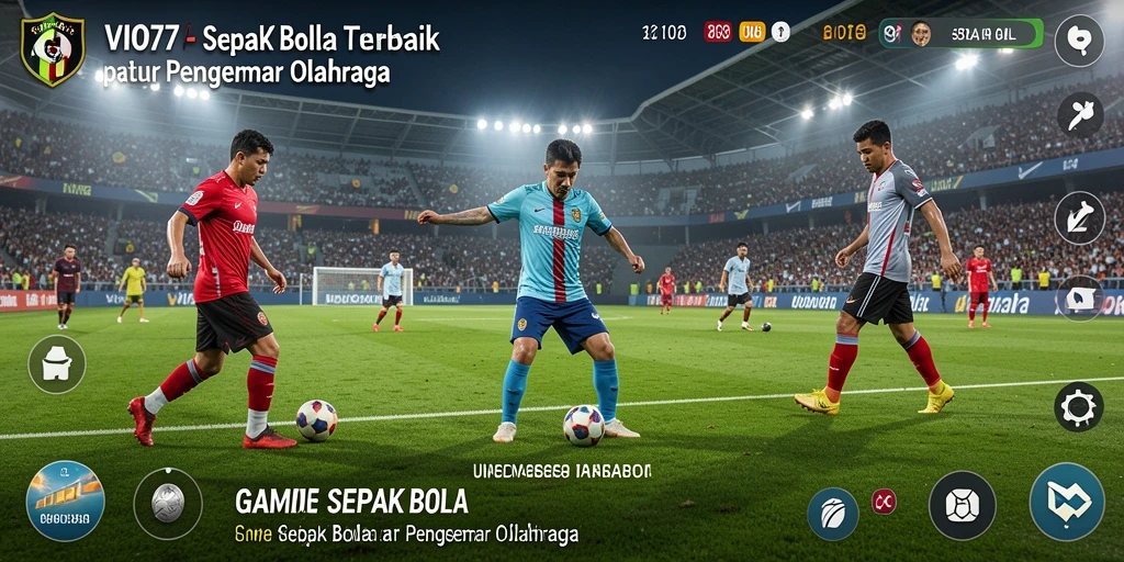 Antarmuka VIO77 yang menampilkan aksi sepak bola yang mendebarkan.
